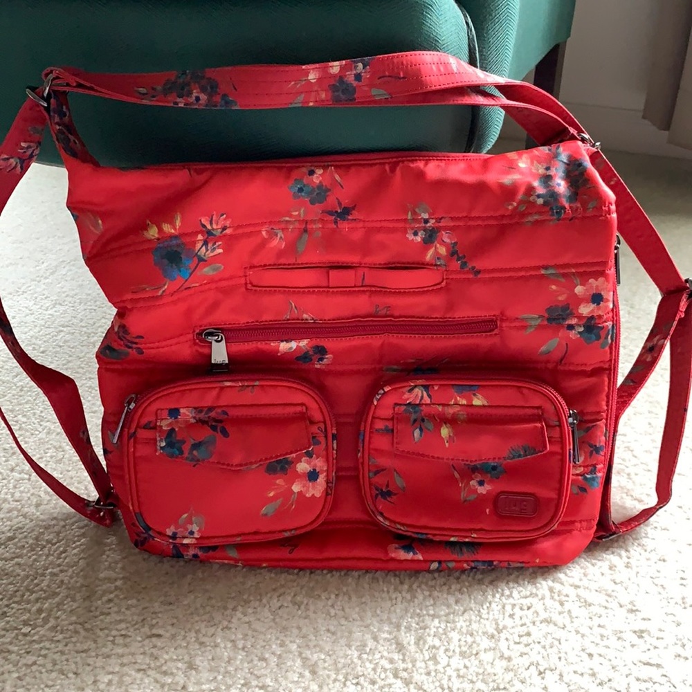 Lug Zipliner Shoulder Bag and Backpack Red Bouquet